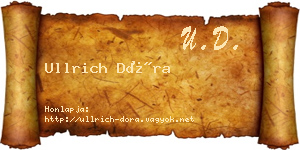 Ullrich Dóra névjegykártya